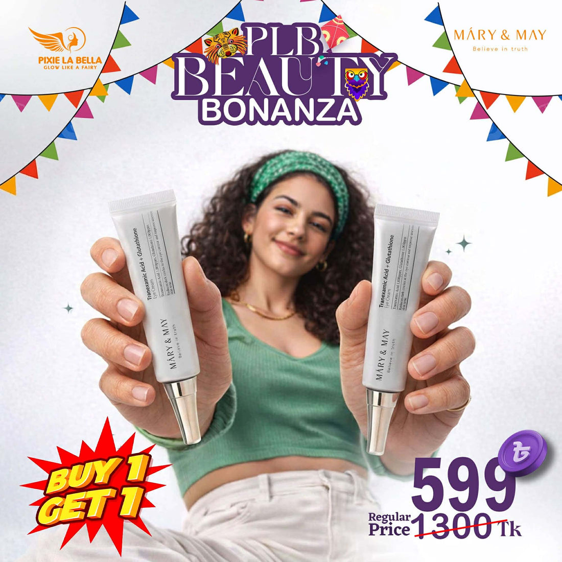 Bonanza Offer – MARY &amp; MAY Tranexamic Acid + Glutathione Eye Cream 12g (Buy One Get One)
