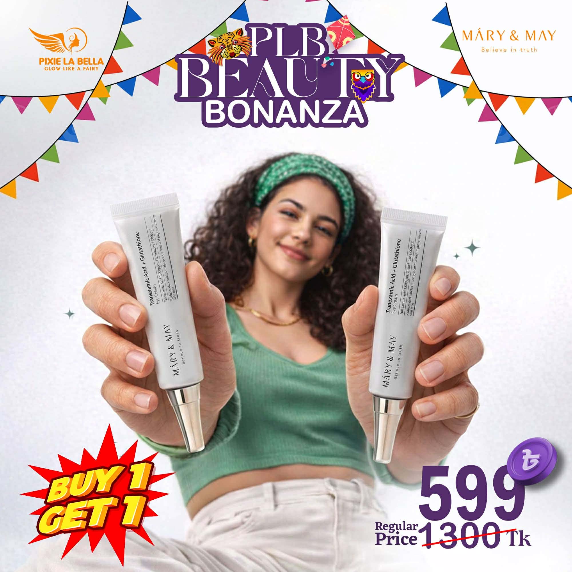 Bonanza Offer – MARY &amp; MAY Tranexamic Acid + Glutathione Eye Cream 12g (Buy One Get One)