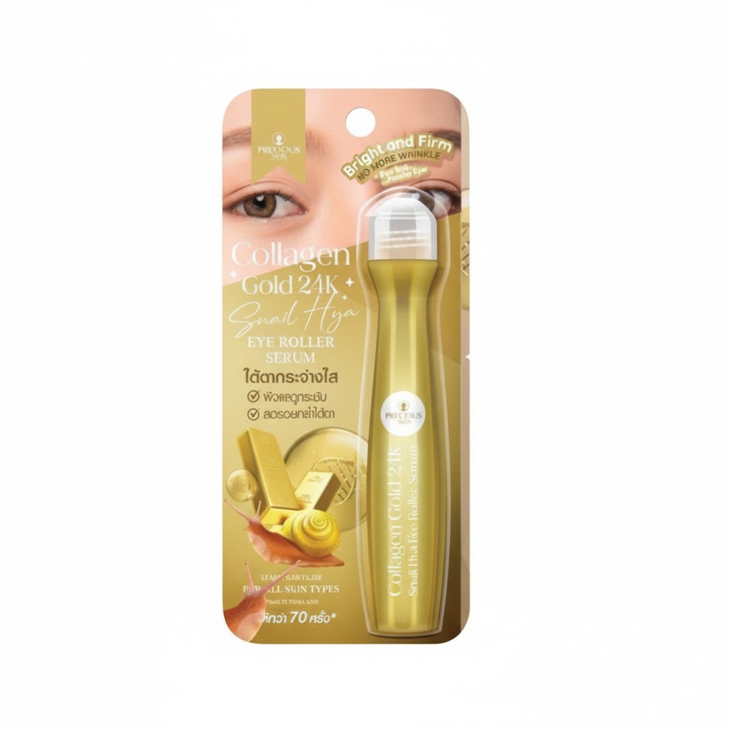 Precious Skin Collagen Gold 24K Snail Hya Eye Roller Serum 15ml