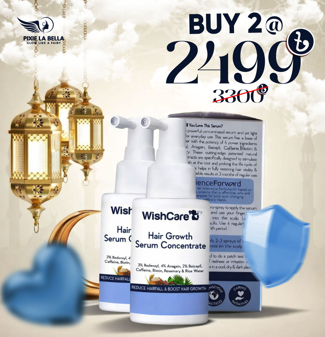 WishCare Hair Growth Serum Concentrate 30ml Buy 2 Deal